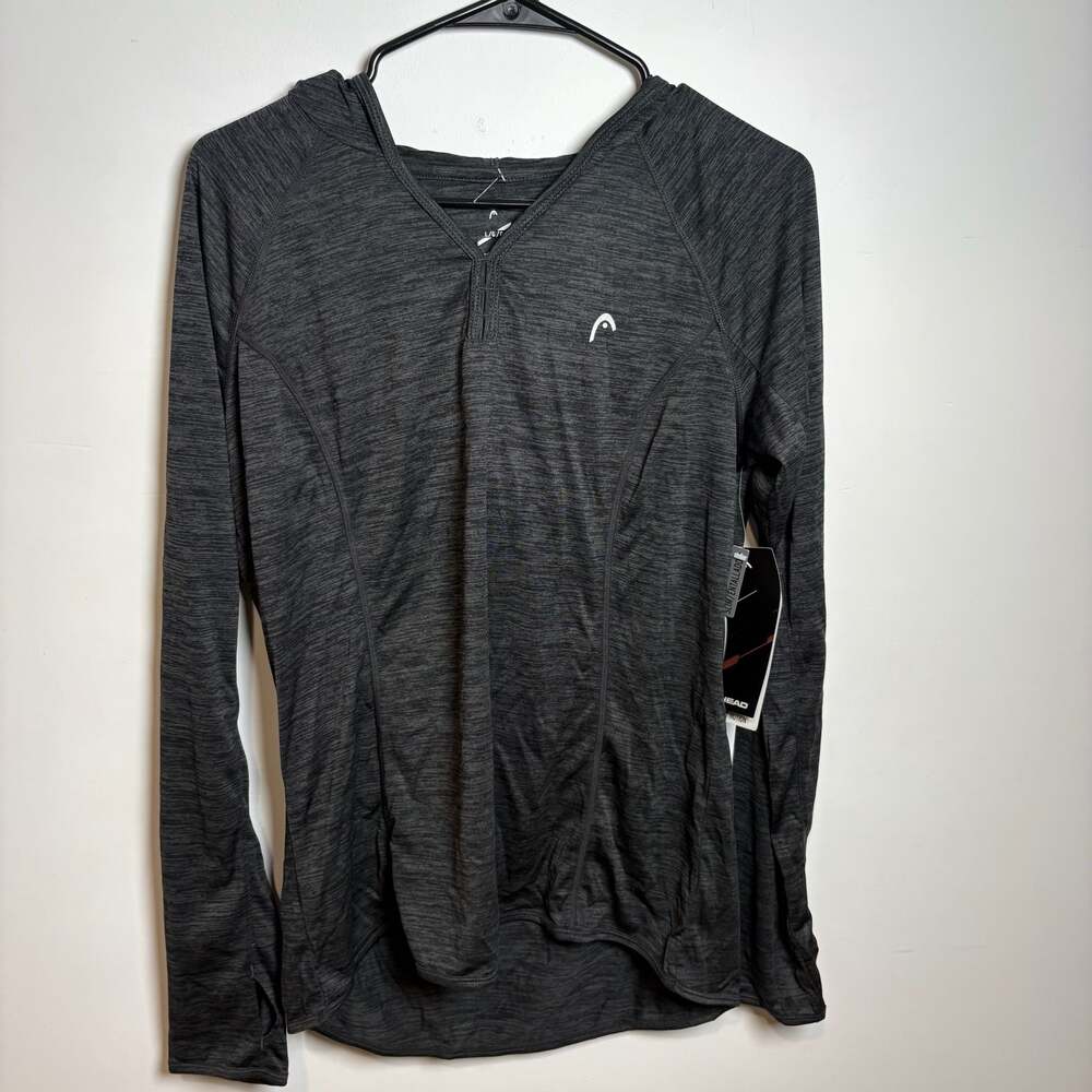 Head Women's Dry Motion Performance Long Sleeve Zip Hoodie Gray Space Dye Size L
